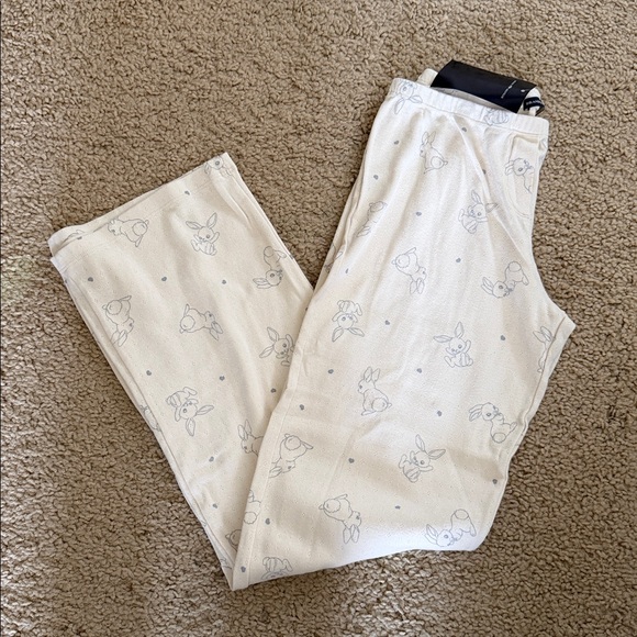 Brandy melville cream keira bunny eyelet pants - Picture 1 of 1